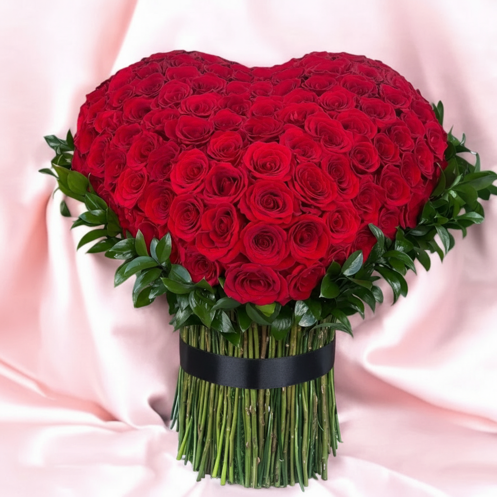 3D Heart Standing Roses - VIP