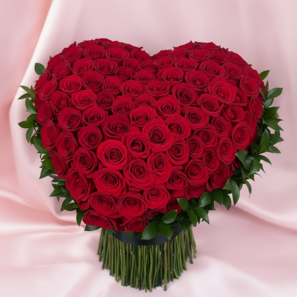 3D Heart Standing Roses - VIP